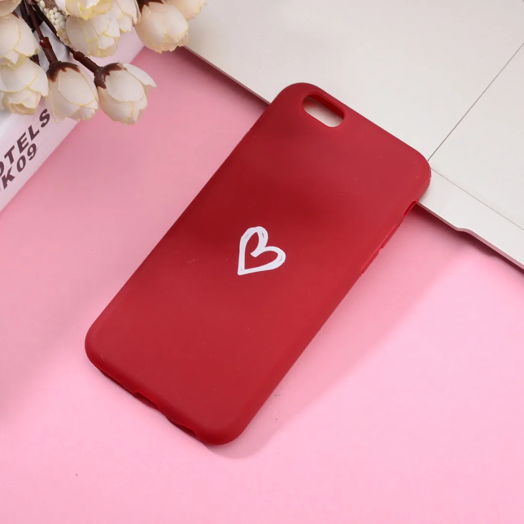 Phone Case For iphone XR X 6 6 s 7 8 plus Cute Simple Love Heart Shockproof Soft TPU Case Cover For iPhone X XS Max XR Fundas
