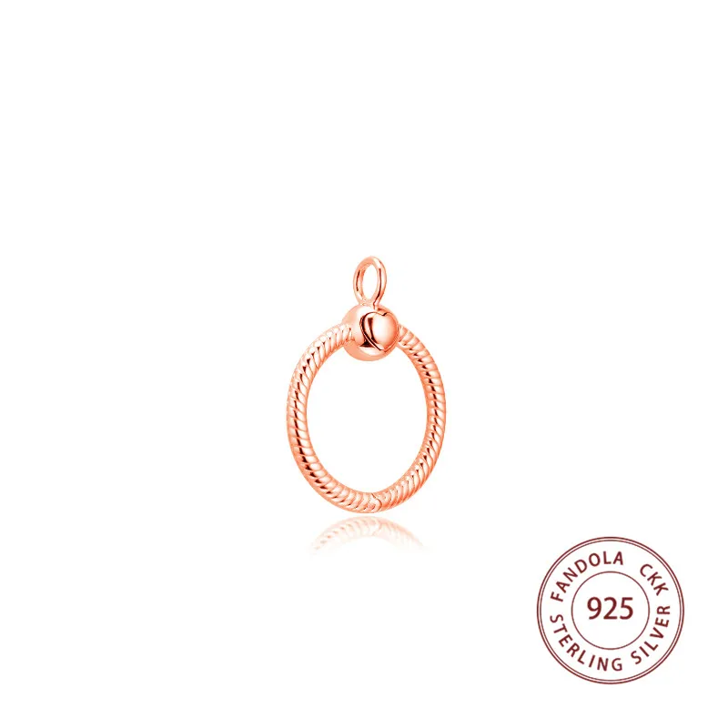 

100% Real 925 Sterling Silver Pendants Women Rose Moments Small O Pendant Necklaces Original Jewelry DIY collares Without Chain