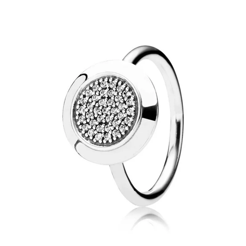 Подлинное 925 пробы Серебряное Оригинальное сияющее Фирменное кольцо для женщин с бусинами, очаровательный подарок, ювелирные изделия DIY - Цвет основного камня: 1