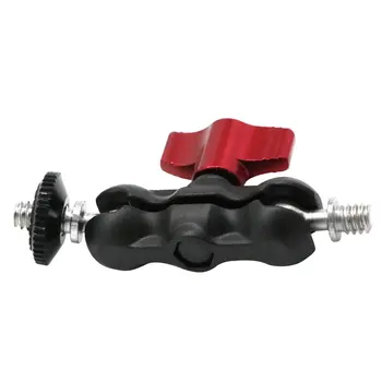 

Dual Ball Head Hot Shoe 1/4" Tripod Magic Arm Mount Adapter DSLR Camera Accessory for Monitor LED Light