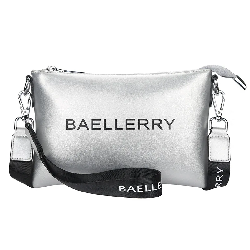 Baellerry, женский кожаный Длинный кошелек на молнии, деловой кошелек для телефона, Большая вместительная сумка-клатч для женщин - Цвет: Silver