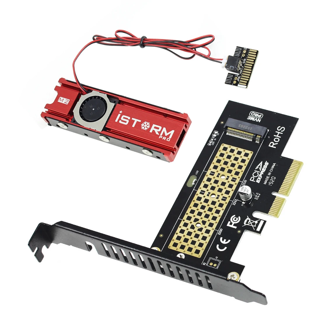 JEYI SK4 + охлаждающий вентилятор штормовой теплоотвод комбинированный M.2 SSD к PCI E X4