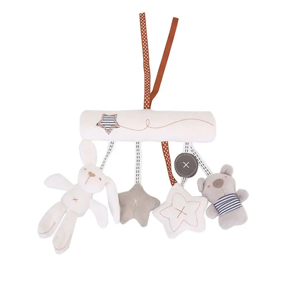 

Baby Bed Bell Toy Rattle Toys Animal Doll Bell For Stroller Infant Multifunctional Hand Bell Music Plush Toy Educational Toy