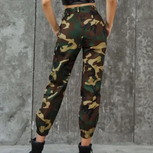 Sfit Женская зауженная, с высокой талией Fit Camoflage Camo Jogger брюки свободные тонкие леггинсы для спортзала модные тренировочные брюки комбинезоны с карманами