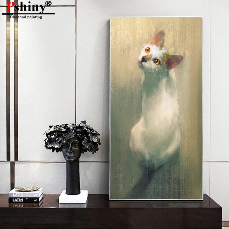 PSHINY DIY 5D алмазная картина Алмазная мозаика милые кошки животные картины из