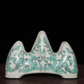 

Exquisite antique copper body enamel pen holder ornament