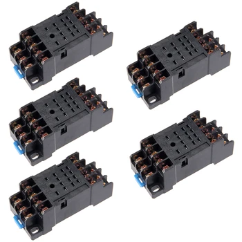 

uxcell 5pcs 14 Terminals Rail Mounted Power Relay Socket Base