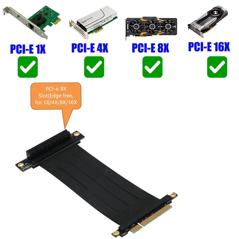 83XC 20 см высокоскоростной ПК PCI Express 8X Райзер-коннектор кабель Райзер-карта PCI-E