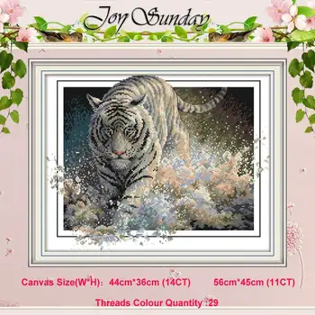 

Tiger painting counted 11CT 14CT Animal Cross Stitch Set DIY wholesale Chinese Cross-stitch Kit Embroidery Needlework Home Decor