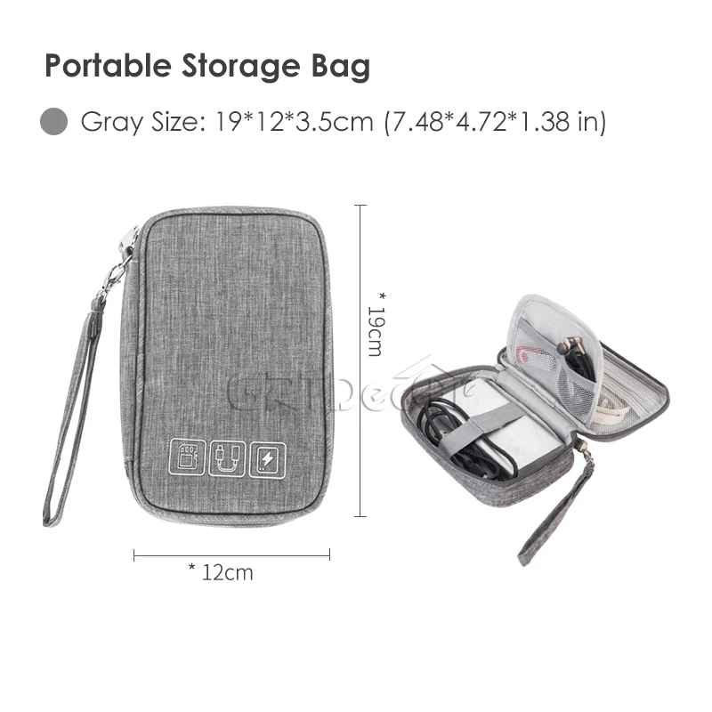 Earphone Data Cables USB Flash Drives Travel Case Digital Small Storage Bag WE 