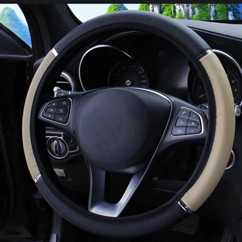 

Car Steering Wheel Covers 37-38cm Universal PU Leather Steering-wheel Cover Automobiles Anti-slip Four Seasons Auto Accessories