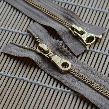 

ykk 5# gold copper double khaki zipper 50-110cm 5# zinc alloy zipper placket double zipper clothing