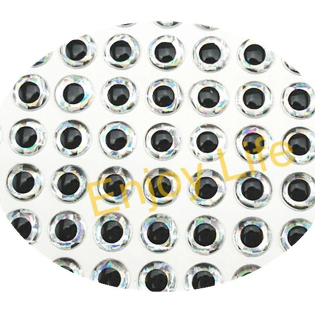 500Pcs*3mm/4mm/5mm/6mm/7mm/8mm/9mm Silver 3D Holographic Fishing Lure Eyes,  Fly Tying, Jig, Lure Baits Making