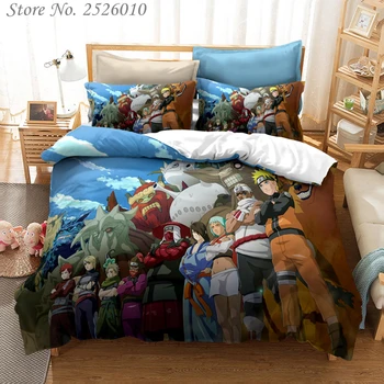 

Anime 3D Naruto Uzumaki Printed Bedding Set King Duvet Cover Pillow Case Comforter Cover Adult Kids Bedclothes Bed Linens 01