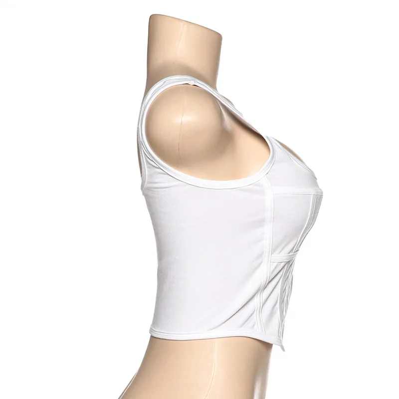 Waliicorners Sleeveless Push Up U Neck Vest Sold White Slim Fit Tank Tops Vintage Irregular Crop Tops 19 H8f8778a6bc6b4c84bab1c56d8aab06d2X