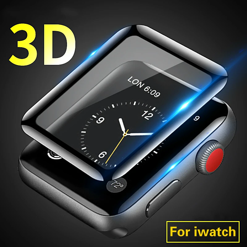Защитное 3d стекло для Apple Watch изогнутое закаленное 9H с полным покрытием iwatch 1/2/3/4 44