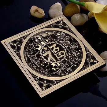 

Deodorant Floor Drain Euro Floor Drains Antique Brass Shower Floor Drain Bathroom Deodorant Euro SquareFloor Strainer Cover