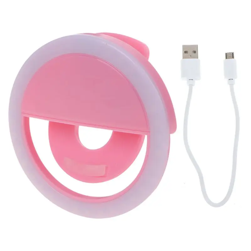 8QQ1000165-PK Селфи кольцевой светильник с зажимом на USB Перезаряжаемый 36 светодиодный наполняющий светильник для камеры и телефона отбеливающая лампа для красоты и похудения - Цвет: 8QQ1000165-PK