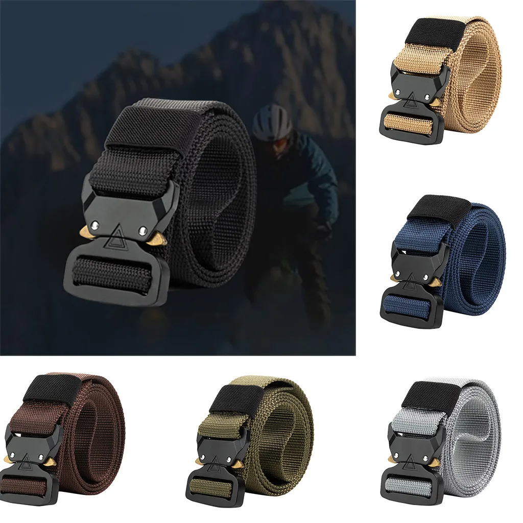 Outdoor belt Tactical Military high quality Nylon men's training metal multifunctional buckle outdoor sports hook | Аксессуары для