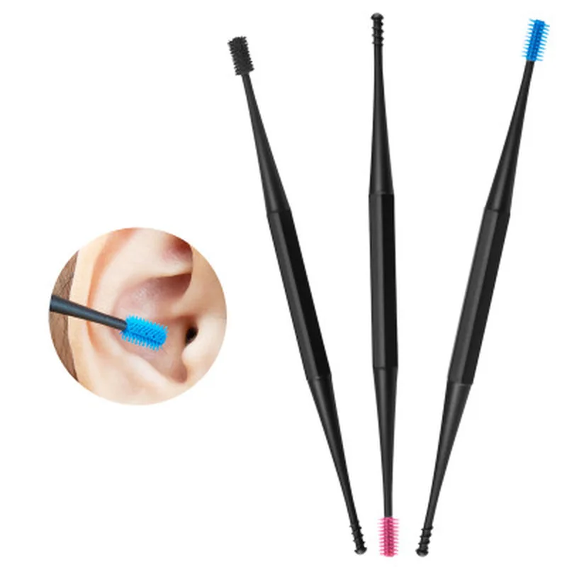 

1PC Soft Silicone Ear Pick Double-ended Earpick Ear Wax Curette Remover Ear Cleaner Spoon Spiral Ear Clean Tool Spiral Design