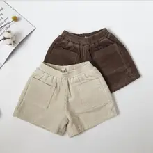 Новое поступление, вельветовые шорты для девочек, Утепленные зимние шорты для девочек 1-6 лет, PP578