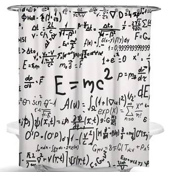 

Shower Curtain for Girls and Kids,Classroom Formula Print Decoration Design Decor Water Proof Resistant Eco Friendly Bathroom