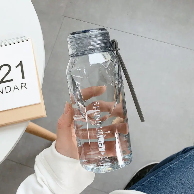 Diamond Girl Heart Small Fresh Plastic Male and Female Students Korean Creative Portable Fall-resistant Cute Couple Cup | Дом и сад