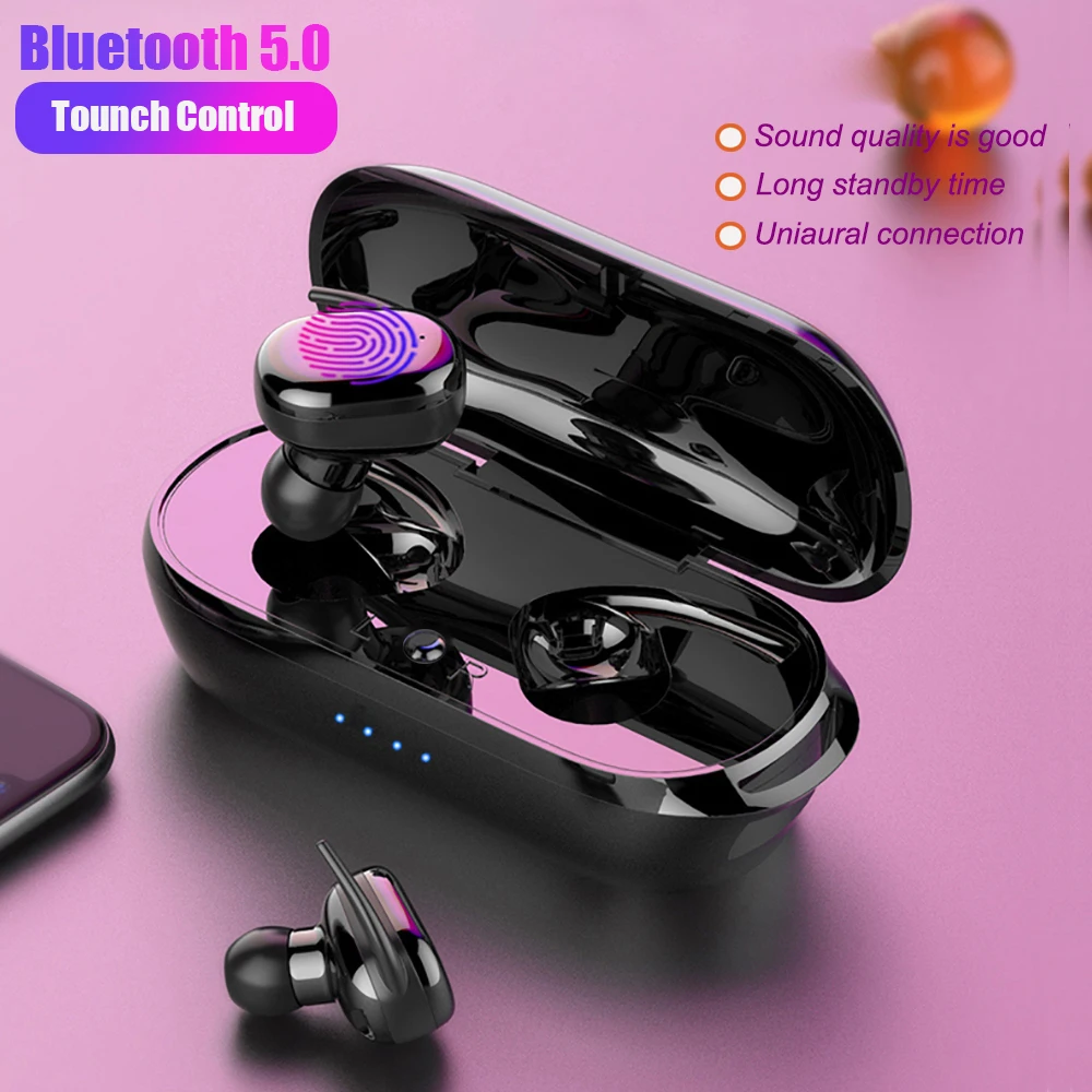 Y30 TWS беспроводные наушники, Bluetooth наушники, Спортивная Беспроводная bluetooth-гарнитура, водонепроницаемые наушники с сенсорным управлением и зарядкой