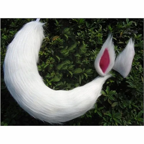 white 65 CM Япония Аниме Spice en Wolf Holo Косплей Vos Oor Staart Хэллоуин Vos Staart Met Oren Kostuums - Цвет: white 65 CM