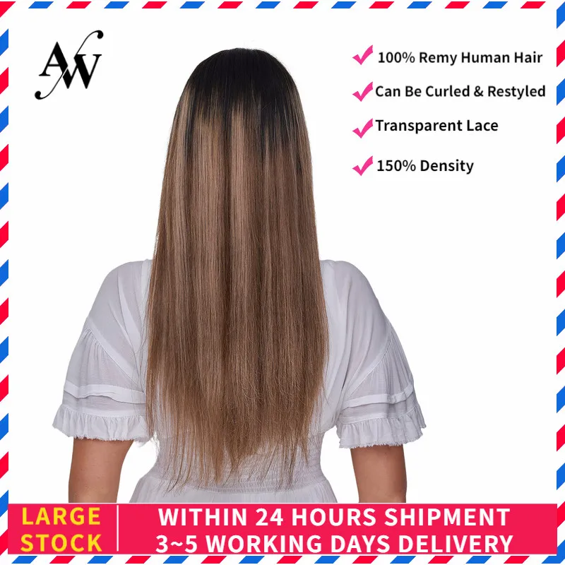 AW 20 ''основной кружевной передний парик 150% плотность предварительно