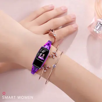 

2019 Women Lady Fashion Smart Wristband Heart Rate Blood Pressure Female Smart Bracelet H8 Fitness Tracker Girl Smart Watch Band