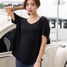 Одноцветный Топ для йоги, Спортивная рубашка для женщин, спортивные футболки для фитнеса, топы Спортивные для женщин, свободный спортивный топ для спортзала, футболка