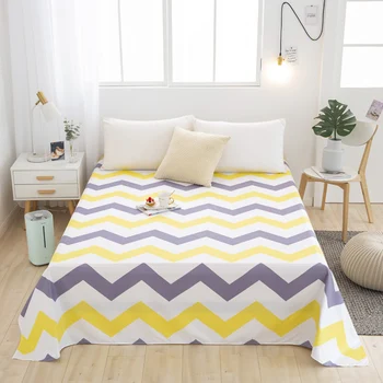 

Plaid Star Stripe printing One Pc Flat Sheet Bed Linen Mattress Covers Bedsheet Full Queen Twin King 5 Size