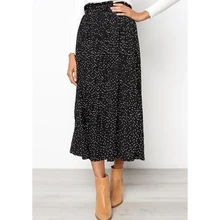 Винтажные юбки в горошек женские осенние летние юбки от солнца корейские милые плиссированные юбки элегантные женские юбки с высокой талией