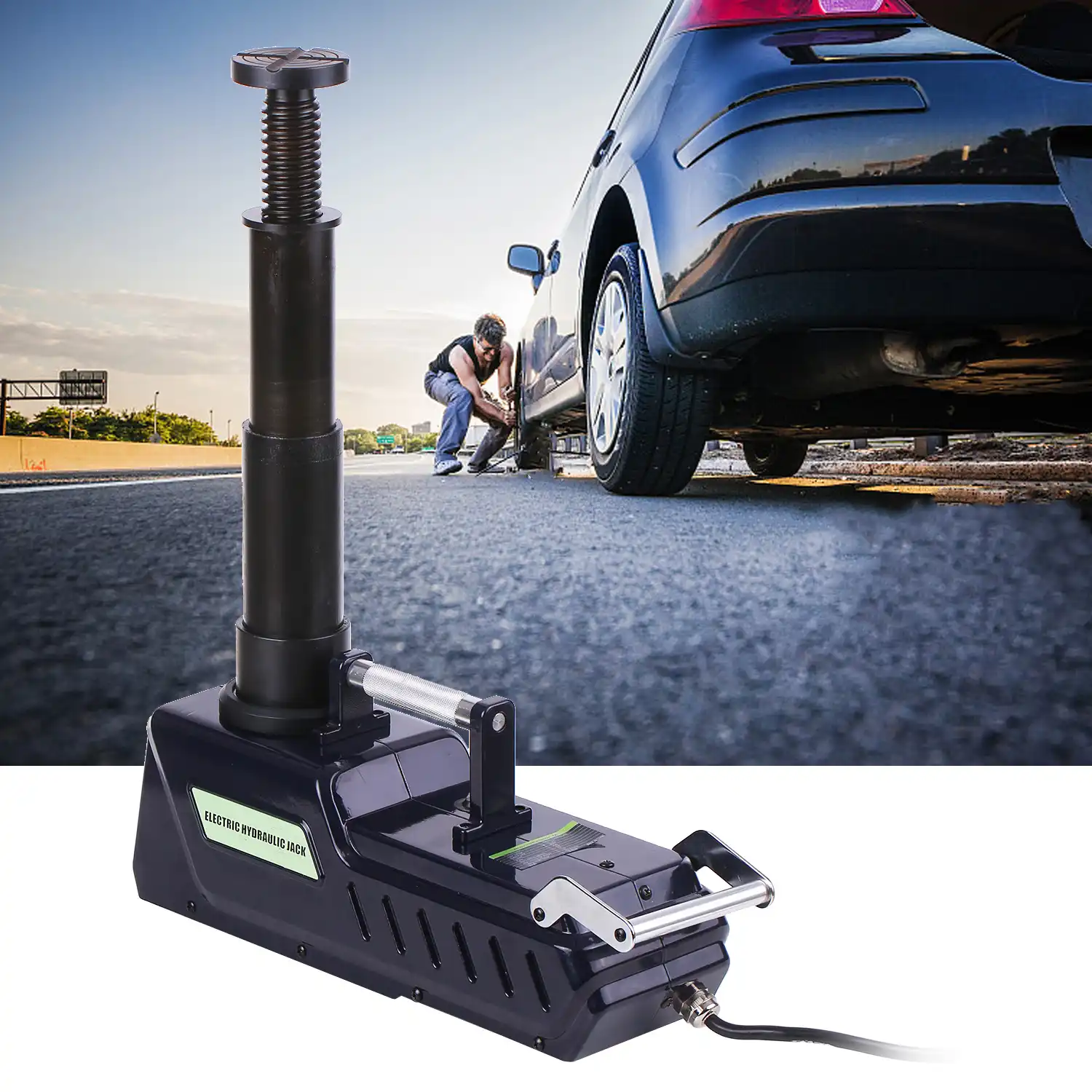 4 5 Ton Electric Hydraulic Car Floor Jack With Led Light 12v Dc