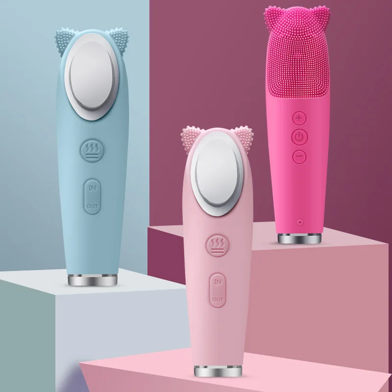 

Multifunction Skin Care Home Use Device 6000r/min 3 Colors Facial Deep Cleansing Brush With ION EMS Care