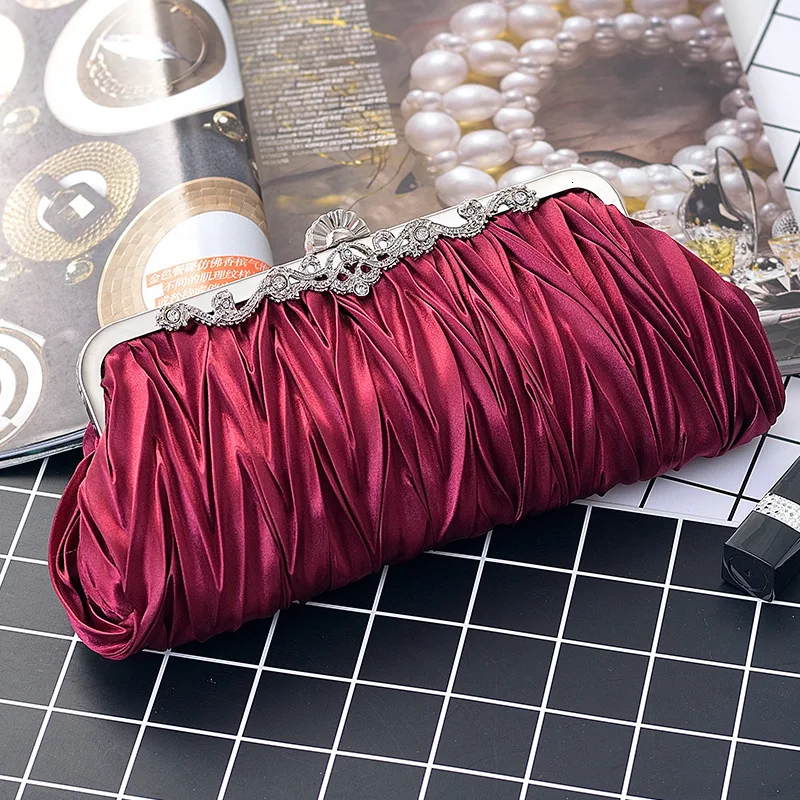 wine red Вечерний Клатч, розовая сумка для девушек, женские сумки, женские свадебные сумочки, свадебные клатчи, сумка на цепочке, сумка через плечо, Obag, мини маленький - Цвет: wine red