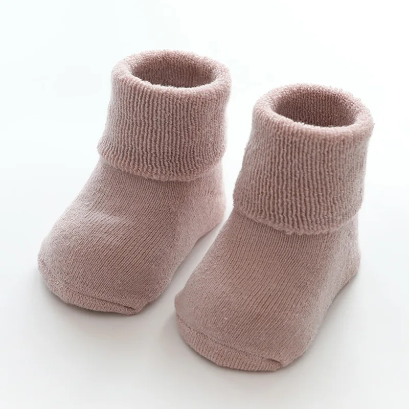 Детские Носки ярких цветов однотонные короткие носки для малышей хлопковые мягкие Нескользящие кружевные носки для малышей теплые зимние носки для малышей - Цвет: MV0104P