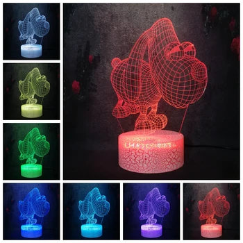 

Night Desk Table Lamp Home Bedroom Kid Sleeping Lighting Lovely Illusion Puppy Dog Duck 3D LED Model 7 Color Flash Baby Gift Hot