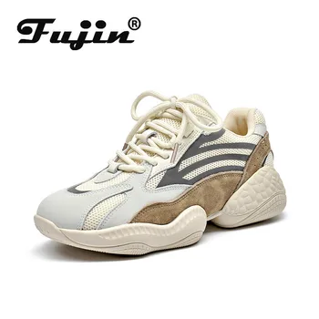 

Fujin Genuines Women's Sneakers Quality Fashion Breathable Thick Bottom 2020 Women Sneakers Platform Spring Autumn Chunky Shoes