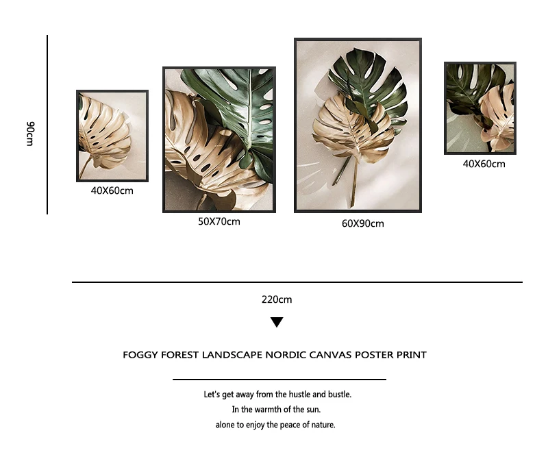 Monstera Leaves Wall Art Canvas Painting Green Style Plant Nordic Posters Prints Decorative Picture Modern Home Decor