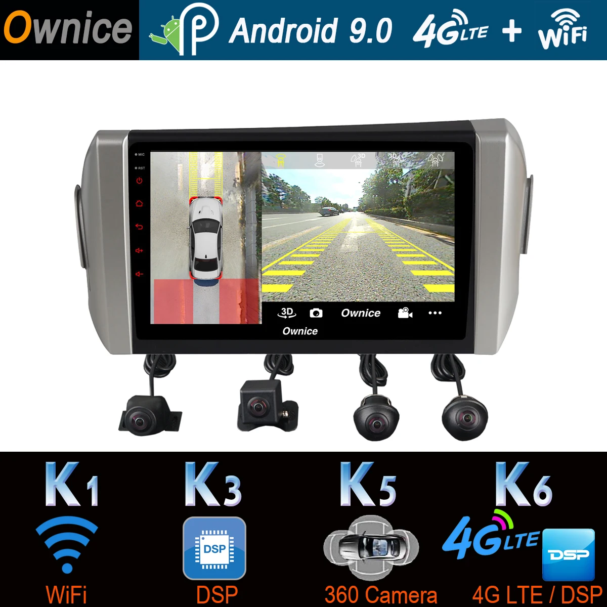 Панорамная камера 360 ° Android 9,0 4 Гб+ 64 ГБ Автомобильный DVD для Toyota Innova Crystal gps Радио SPDIF DSP CarPlay