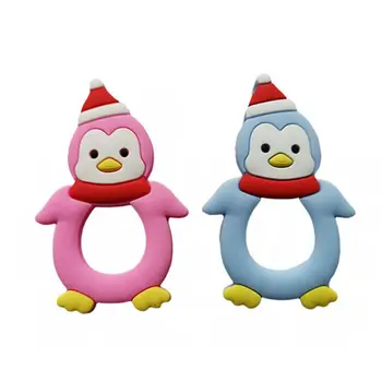 

Baby Teether Cartoon Penguin Modeling Silicone Molar Stick Infant Bite Chew Appease Teeth Gel for Girls Boys