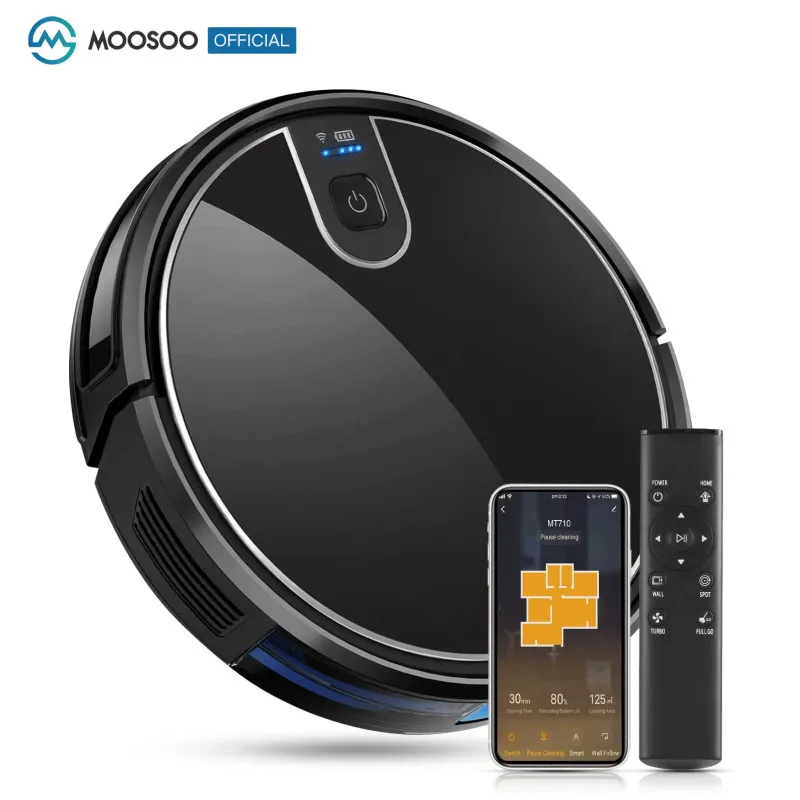 MOOSOO MT710 Robot Vacuum Wi Fi Connected 1800Pa Suction Robotic Vacuum