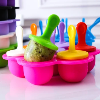 

Silicone Ice Pops Mold Food Grade Mini Ice Cream Ball Lolly Maker Baby DIY Food Supplement Tools Fruit Shake Popsicle Molds