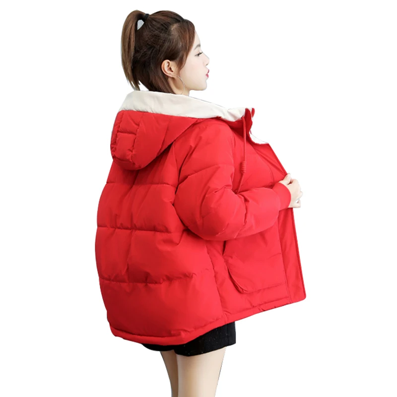 

Down Cotton Winter Jacket Women Short Bread Service Loose Thicken Casual Cotton Coat Female veste femme casaco feminino JF077
