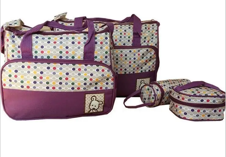 Одежда с изображением мишки; 5 шт.; комплект из двух предметов сумки для подгузников, сумка на плечо, рюкзак, матери сумки для подгузников