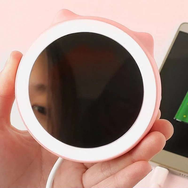 

Make-up Mmirror Led Multifunctional Light Lamp Smart Cosmetic Mirror Portable Polarless Dimming Round Cute Cosmetic Mirror Lamp