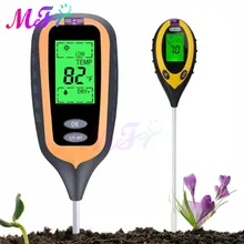 Testeur d'humidité de sol 4 en 1 rétro-éclairé, détecteur de PH numérique, moniteur d'humidité du sol, testeur de lumière du soleil, hygromètre, thermomètre