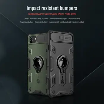 

For iPhone SE 2020 case iphone 11 casing NILLKIN Slide Camera Protect Privacy Back Cover ring phone stand holder for iPhone 7/8